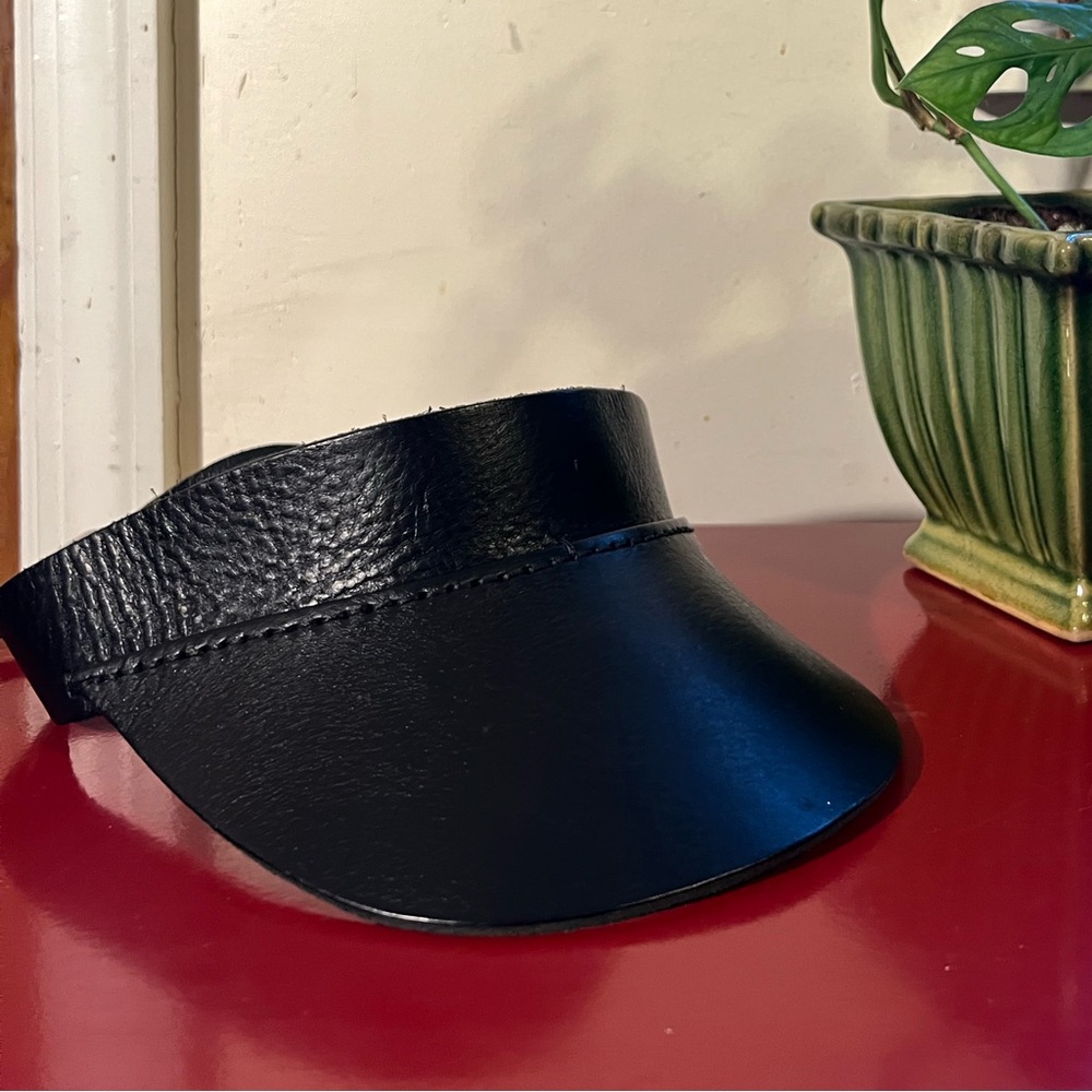 Organic leather visor handmade